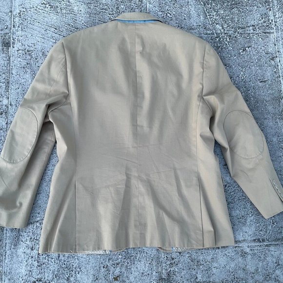Made Cam Newton Men Blazer Beige Cotton Sport Coat Toe Button Jacket Size 42S - Picture 6 of 9
